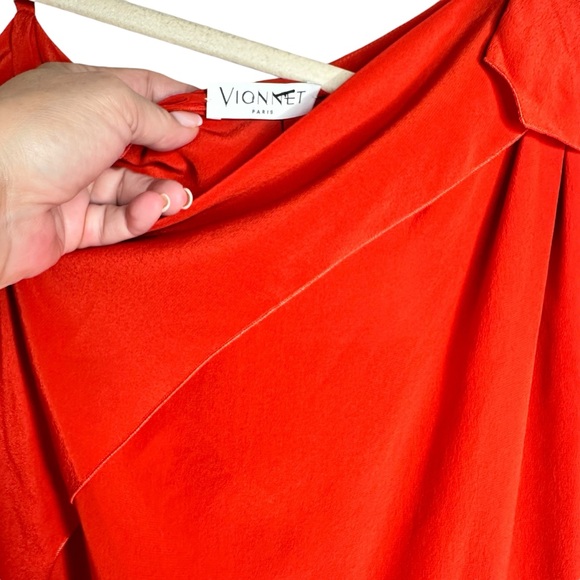 NWT Vionnet Paris Silk Tunic Dress Orange Red SZ 42 - Picture 10 of 16